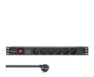 QOLTEC  PDU do RACK 19" | 1U | 16A | 6xFRENCH | 1.8m 54600 - 1257491 - zdjęcie 2